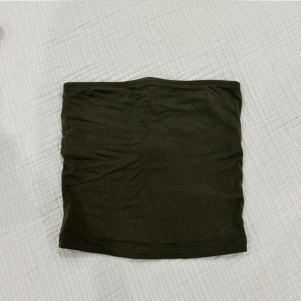 old navy olive green strapless bandeau top